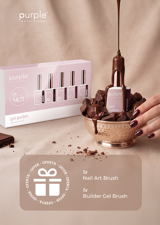 KIT GEL POLISH 21  – 6 Colours + 2 FREE Brushes