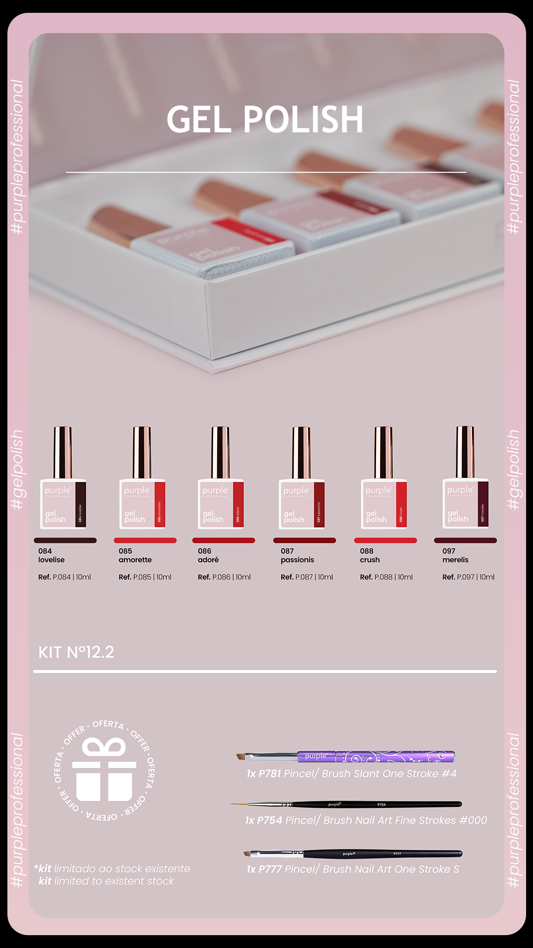 Gel Polish Kit 12.2 + One Stroke Brushes
