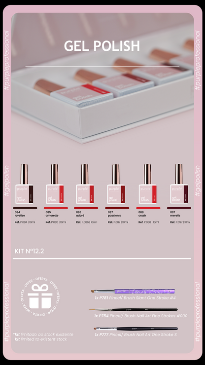 Gel Polish Kit 12.2 + One Stroke Brushes