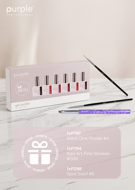 Gel Polish Kit 12.1 + Dotting Tool & Brushes