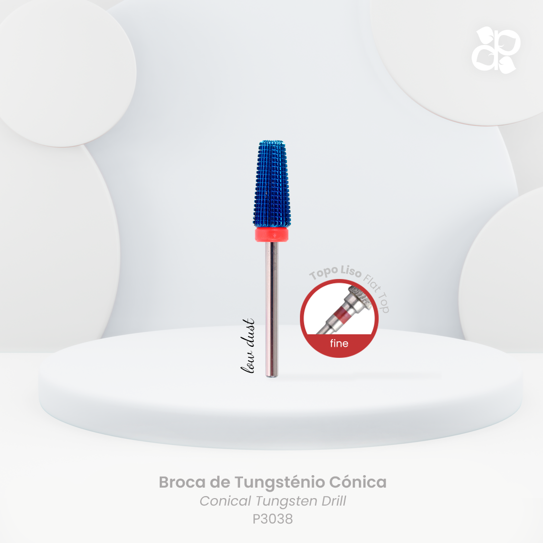 Wolfraam nagelboor - conische platte bovenkant 6,8x15mm (fijn)