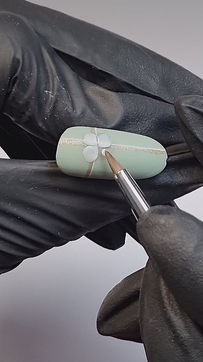 Mini Nail Art Plastiart And Acrylic Kolinsky Brush (metallic handle)